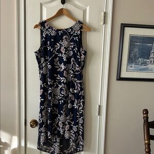 New York & Company Navy Floral Midi Dress